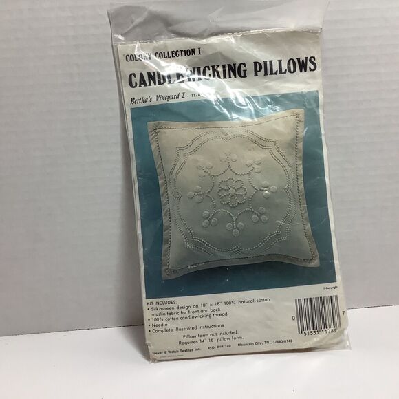 Colony Collection Bertha’s Vineyard I Candlewicking Pillow Kit - Picture 1 of 3